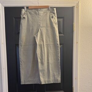 SPANX Women's Cropped Wide-Leg Pants in Light Olive